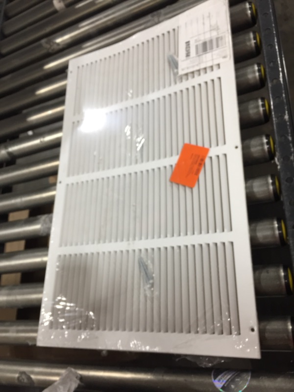 Photo 2 of 24"w X 14"h Steel Return Air Grilles - Sidewall and Ceiling - HVAC Duct Cover - White [Outer Dimensions: 25.75"w X 15.75"h] 24 X 14 White