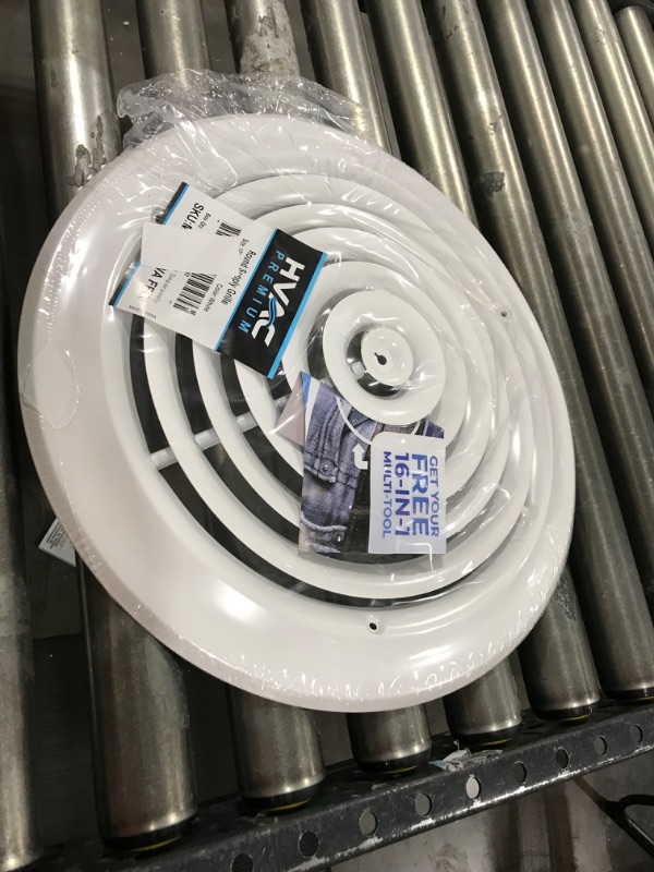 Photo 2 of 12" Round Ceiling Diffuser - Easy Air Flow - HVAC Vent Duct Cover [White] - [Outer Dimensions: 15.75"]