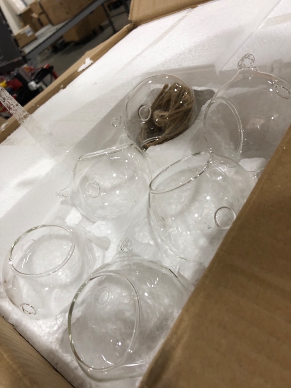 Photo 1 of 100 Pcs 3.15" Hanging Glass Tealight Holder Globe, Plant Terrariums Glass Orbs, Air Plants Tea Light Candle Holders, Package Improved Home Decor Indoor Outdoor Garden (with 2 Holes, 90 Pcs + 10 Pcs)
