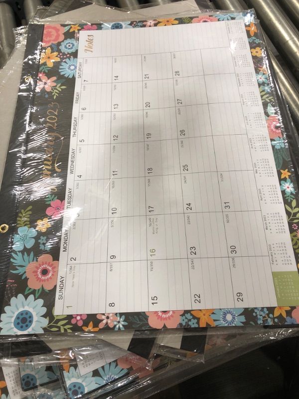 Photo 1 of 2023Desk Calendar - Large Desk Calendar 22" x 17", Thick PapeRwith 12 Months, Corner Protectors, Large Ruled Blocks & 2 Hanging Hooks - Black Floral 
PACK OF 5