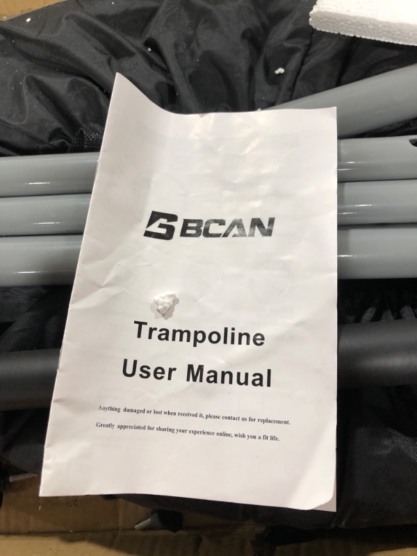 Photo 1 of BCAN 40/48" Foldable Mini Trampoline Max Load 330lbs/440lbs, Fitness Rebounder with Adjustable Foam Handle, Exercise Trampoline for Adults Indoor/Garden Workout
