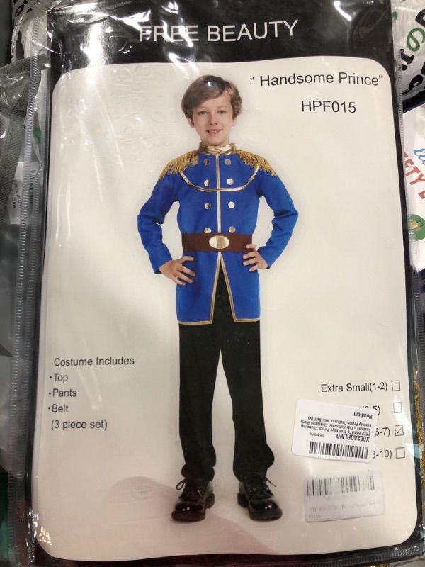 Photo 2 of FREE BEAUTY Blue Boys Prince Charming Costume-Kids Halloween Christmas Party Cosplay Prince Costumes with Belt M(Height39.4?-43.3?)
SIZE M 6/7 