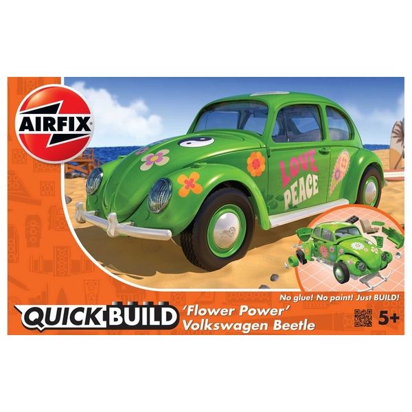 Photo 1 of Airfix QUICKBUILD VW Beetle Flower-Power Plastic Model Kit
