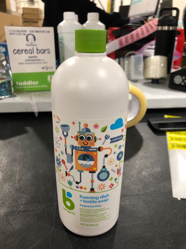 Photo 1 of BabyGanics Foaming Dish and Bottle Soap Refill, Fragrance Free, 32oz Bottle