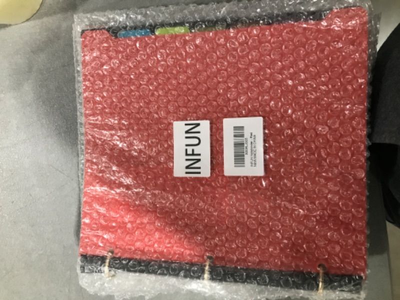 Photo 2 of INFUN All-in-One Notebook Binder,Refillable Binder Notebook 1 inch, 3 Ring Binder with 5 Colored Movable Subject Dividers, One Plastic Inner Binder Pocket - Red