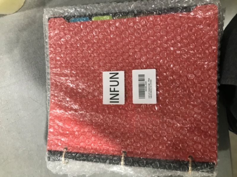 Photo 1 of INFUN All-in-One Notebook Binder,Refillable Binder Notebook 1 inch, 3 Ring Binder with 5 Colored Movable Subject Dividers, One Plastic Inner Binder Pocket - Red
