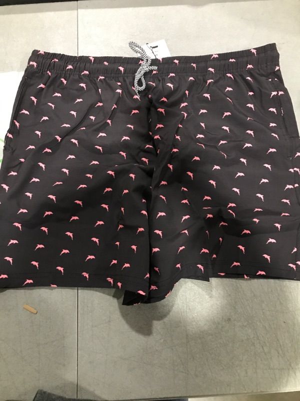 Photo 1 of Biwisy Mens Swim Trunks Quick Dry Beach Shorts Mesh Lining Swimwear Bathing Suits with Pockets XX-Large Black&pink