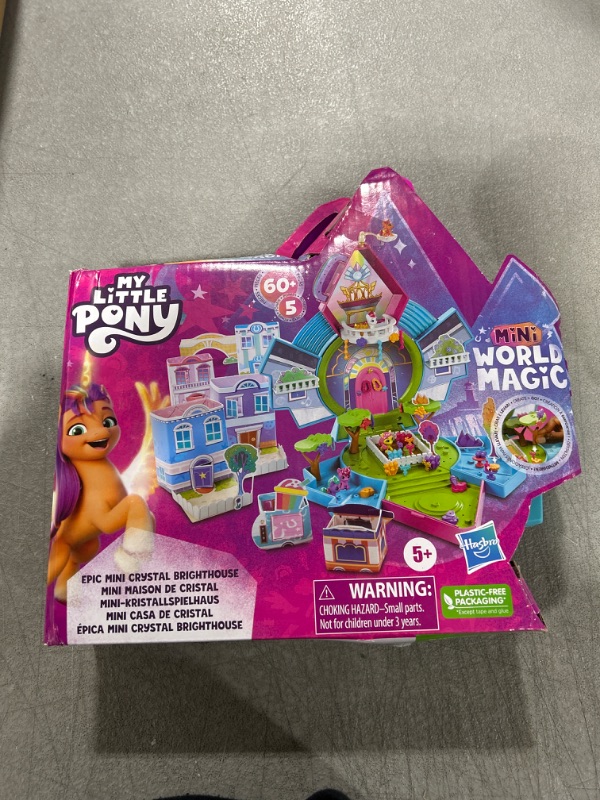 Photo 2 of My Little Pony Hasbro Mini World Magic Epic Crystal Brighthouse Toy, Buildable Playset with 5 Collectible Figures, for Kids Ages 5 and Up