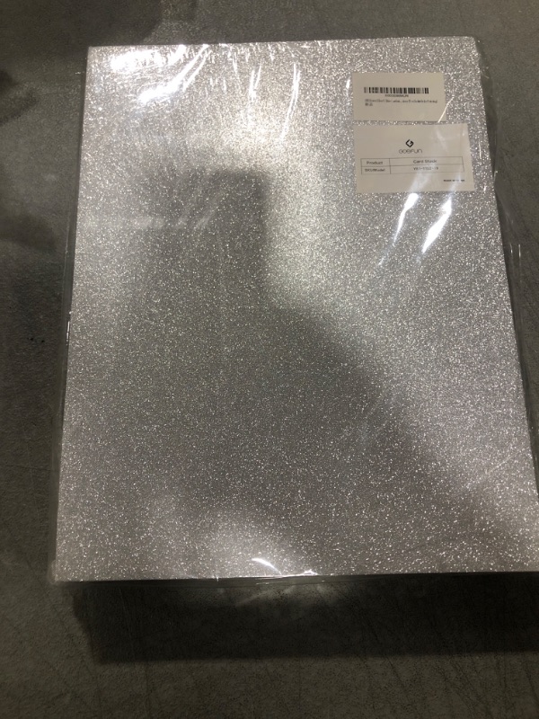 Photo 2 of 100 Sheets Silver Glitter Cardstock 8.5x11 Double-Sided, Goefun 80lb No-Shed Shimmer Glitter Paper for Scrapbook, Birthday, Wedding Party, Decorations (Not Suitable for Printing) 