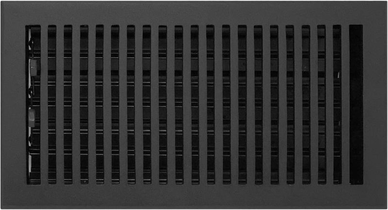 Photo 1 of 10pk of Madelyn Carter Contemporary Vent Cover, Solid Cast Aluminum Interior, Controls Air Flow, 6 x 14 inches (Overall Face: 7.25 x 15.5 inches), Matte Black
