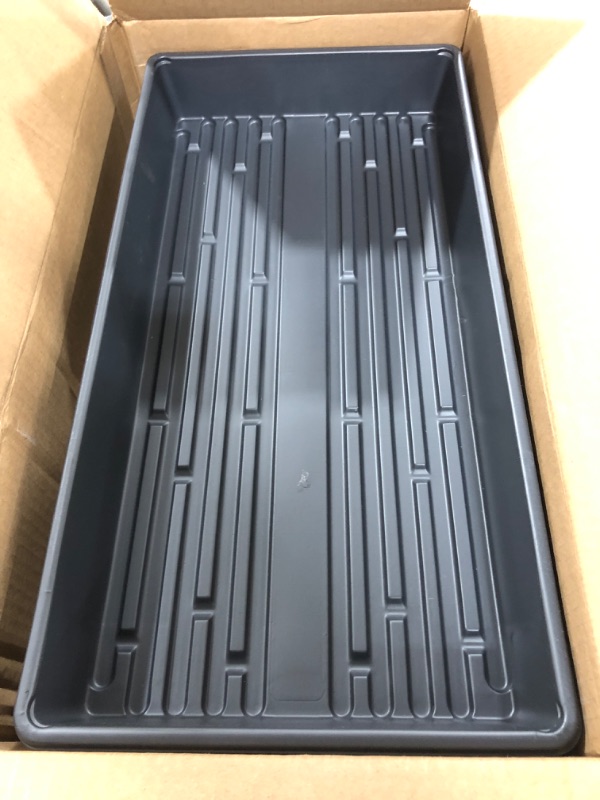 Photo 2 of 5 Pack of Durable Black Plastic Growing Trays (Without Drain Holes) 21" X 11" X 2" - Flowers, Seedlings, Plants, Wheatgrass, Microgreens & More