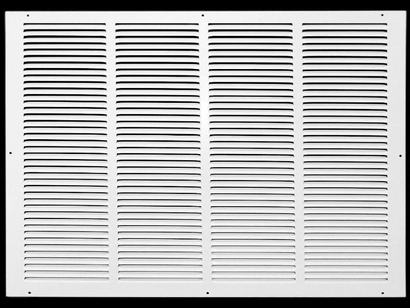 Photo 1 of 24" x 18" Return Air Grille - Sidewall and Ceiling - HVAC Vent Duct Cover Diffuser - [White] [Outer Dimensions: 25.75w X 19.75"h]
