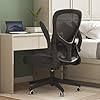 Photo 1 of Hbada Home Office Desk Chair with Flip Up Arm, Breathable Mesh Back Lumbar Support Task Chair, Ergonomic Office Chair with Adjustable Height & PU Wheels, Swivel Computer Desk Chair, Black