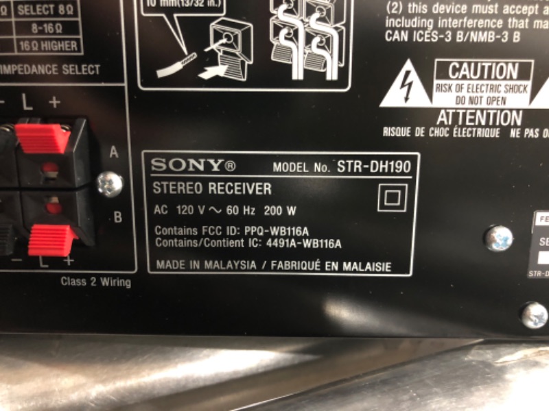 Photo 3 of Sony STRDH190 2-ch Home Stereo Receiver with Phono Inputs & Bluetooth Black