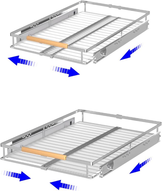 Photo 1 of Pull Out Drawer Cabinet Organizer, Expandable Slide Out Storage Shelves - Heavy Duty, Durable and Smooth Slide-Out, Opening Size Required 12.3"~18.5", 2 Pack