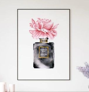 Photo 1 of 16x20 Coco Noir Chanel Poster Scent of Roses Print
