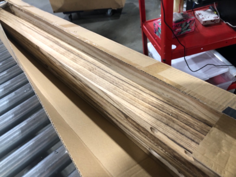 Photo 1 of HXSWY 48 Inch Rustic Floating Shelves for Wall Decor Farmhouse Wood Wall Shelf for Bathroom Kitchen Bedroom Living Room Set of 4 Light Brown 48INCH Light Brown