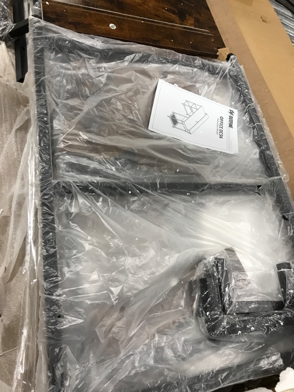 Photo 1 of OUTFINE Desk Computer Desk Office Desk with Drawer, Monitor Stand and Storage Shelves Rustic Brown 55"