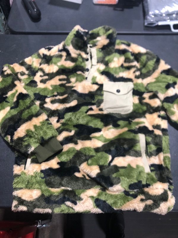 Photo 1 of [Size S] Beotyshow Mens Tactical Fleece Jacket Polar Soft Warm Quarter Zip Pullover- Camo
