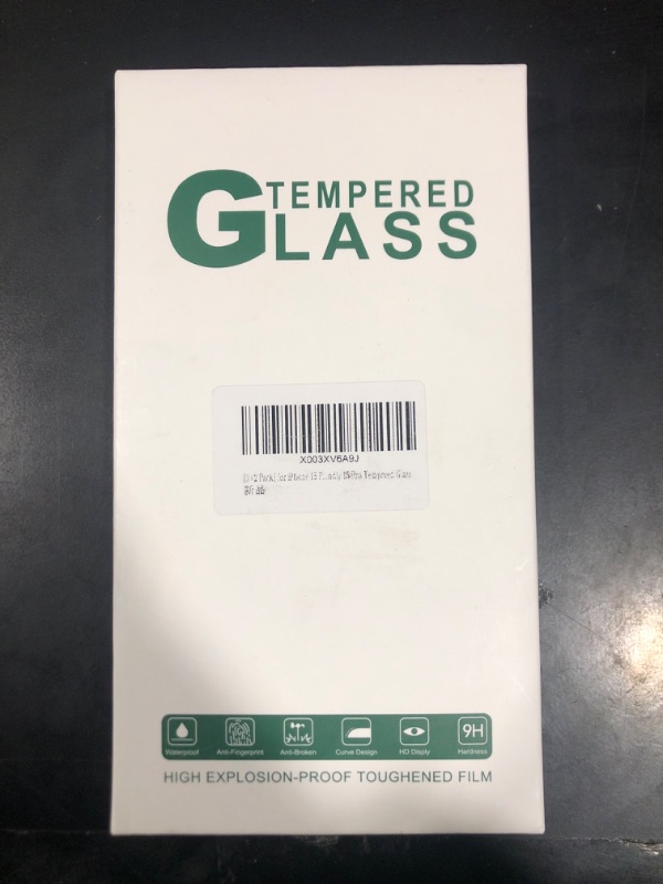 Photo 1 of iPhone 15 Tempered Glass Screen Protectors- 2 pcs