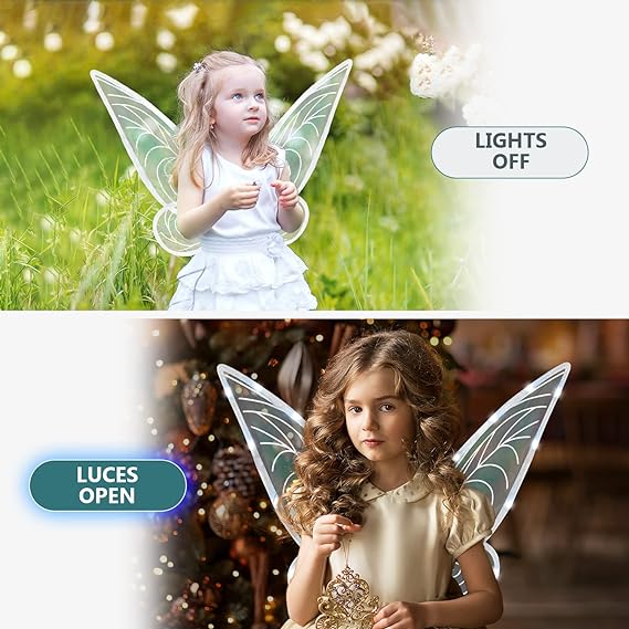 Photo 1 of ZITOOP Fairy wing,Butterfly Fairy Halloween Costume Angel Wings,Halloween Costume Sparkle Angel Wings Dress Up Party Favor White Light