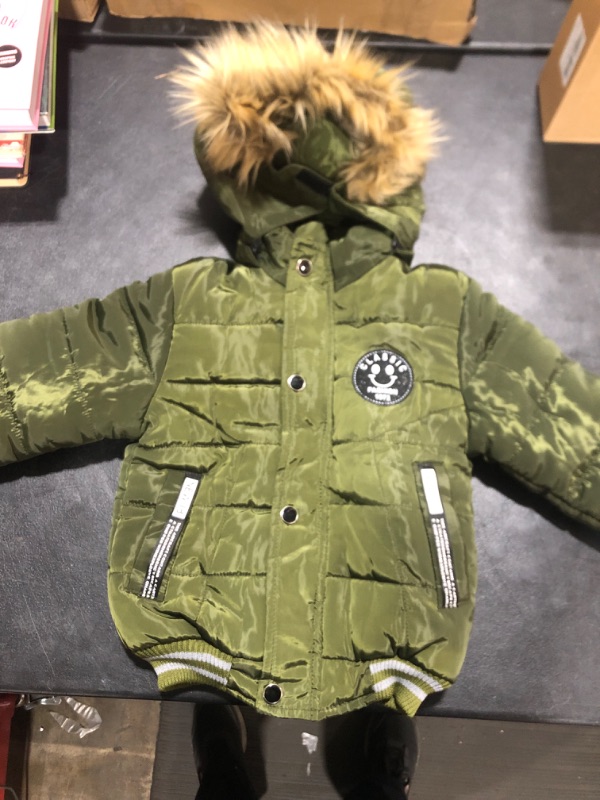 Photo 2 of [Size 3-4T] AMIYAN Toddler Boys Down Jacket Fur Collar Hood Thick Warm Winter Snowsuit Coat Parka

