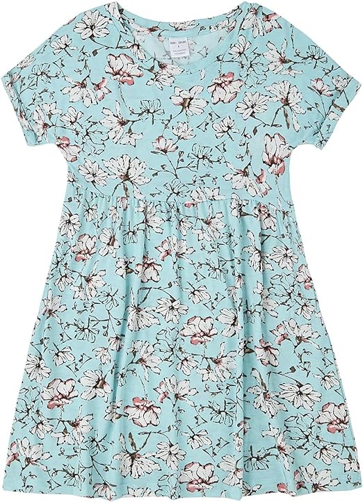 Photo 1 of [Size 10] DaniChins Girl Casual Short-Sleeve Floral Print Dress Kid Playwear Dress with Pockets