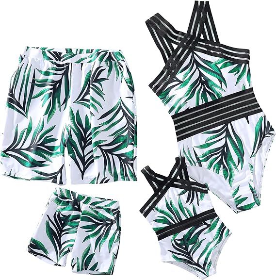 Photo 1 of [Size Mens XXL] Focamia Family Matching Swimsuit Sets(Men White,XX-Large) https://a.co/d/8SVmC62