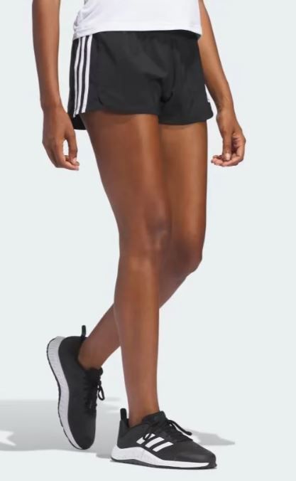Photo 1 of [Size XL] Adidas Pacer 3-Stripes Woven Shorts, Black/White