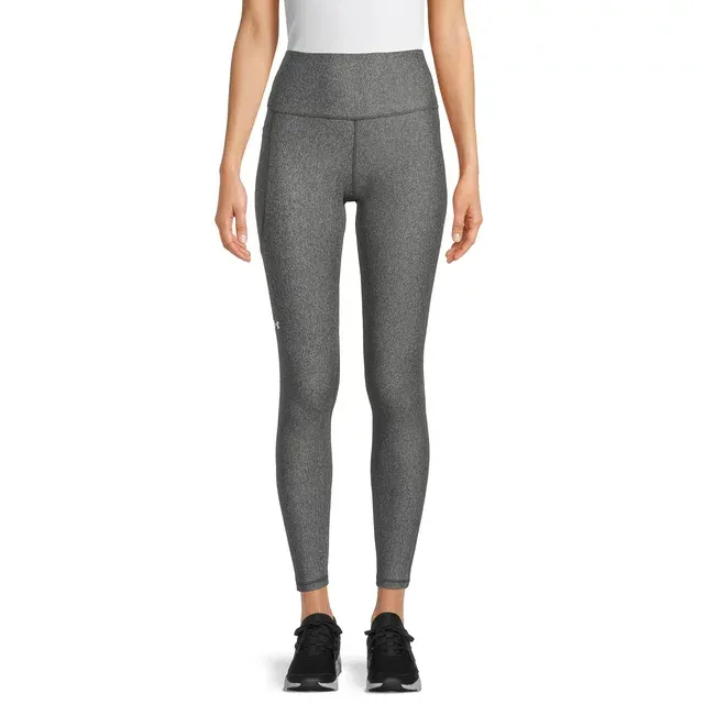 Photo 1 of [Size L] Under Armour Women's HeatGear High No-Slip Waistband Pocketed Leggings- Charcoal Light Heather