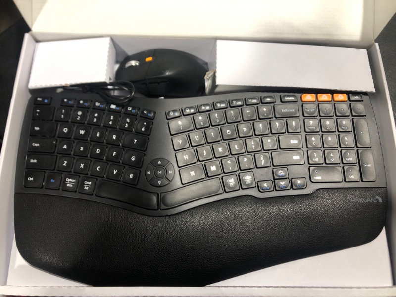 Photo 2 of Ergonomic Wireless Keyboard Mouse, ProtoArc EKM01 Ergo Bluetooth Keyboard and Mouse Combo, Split Design, Palm Rest, Multi-Device, Rechargeable, Windows/Mac/Android