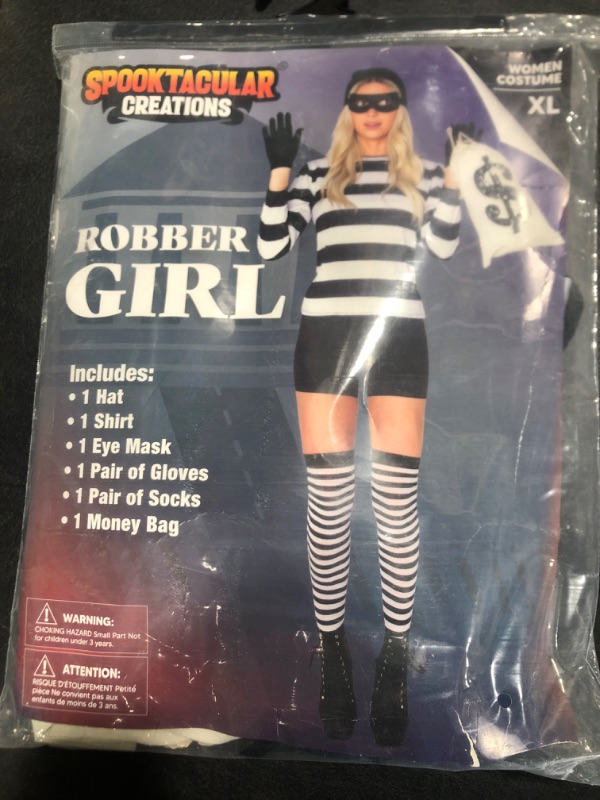 Photo 2 of [Size XL] Spooktacular Creations Adult Women Robber Girl Costume for Halloween Dress Up, Cosplay Theme Party