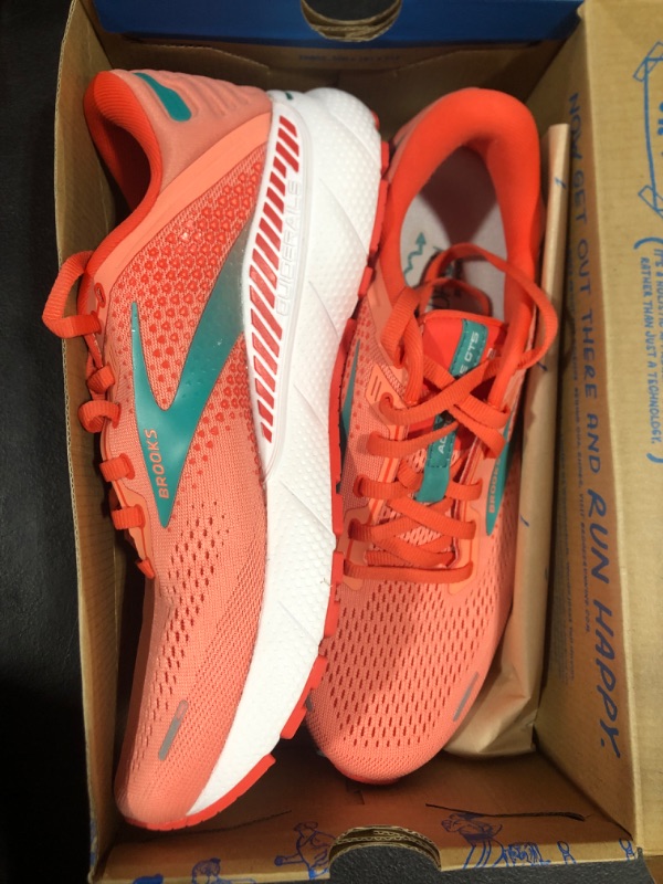 Photo 2 of [Size 10] Brooks Women's Adrenaline GTS 22 Supportive Running Shoe 10 Coral/Latigo Bay/White