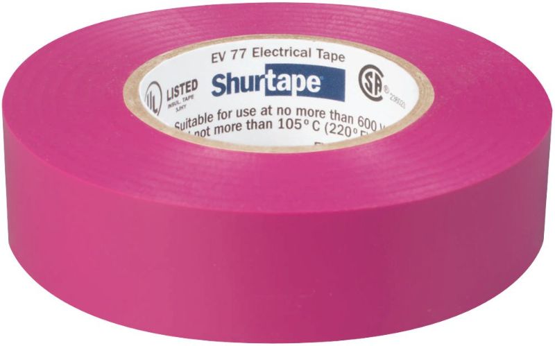Photo 1 of 2 PACK- Shurtape EV 77 Professional Grade, All-Weather Color Vinyl Electrical Tape, UL Listed/CSA Approved, 7.0 Mil, Purple, 3/4 Inch x 66 Feet, 1 Roll (104699) Pro Purple