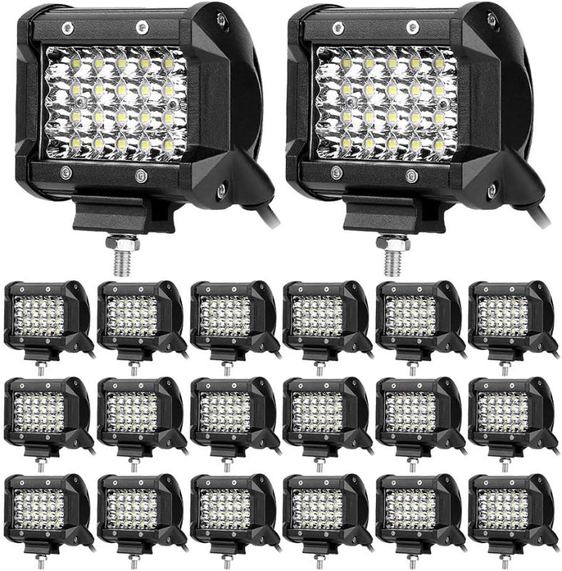 Photo 1 of LED Pods Light Bar 4 Inch, 20PCS X72W 14400LM White Light Work Driving Fog Off Road Light, Quad Row Spot Beam Waterproof LED Cubes Lights for Truck Jeep ATV UTV SUV Boat
