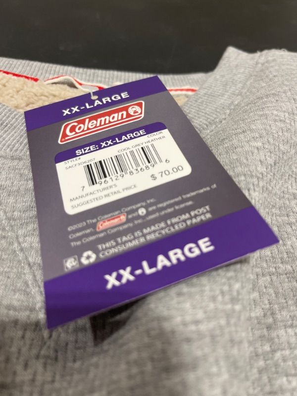 Photo 1 of Coleman Men's Sherpa Lined Long Sleeve Crew - 
Color: Cool Grey Heather - size xx-large 