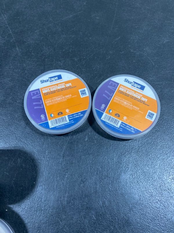 Photo 2 of 2 PACK-Shurtape EV 77 Professional Grade, All-Weather Color Vinyl Electrical Tape, UL Listed/CSA Approved, 7.0 Mil, Purple, 3/4 Inch x 66 Feet, 1 Roll (104699) Pro Purple