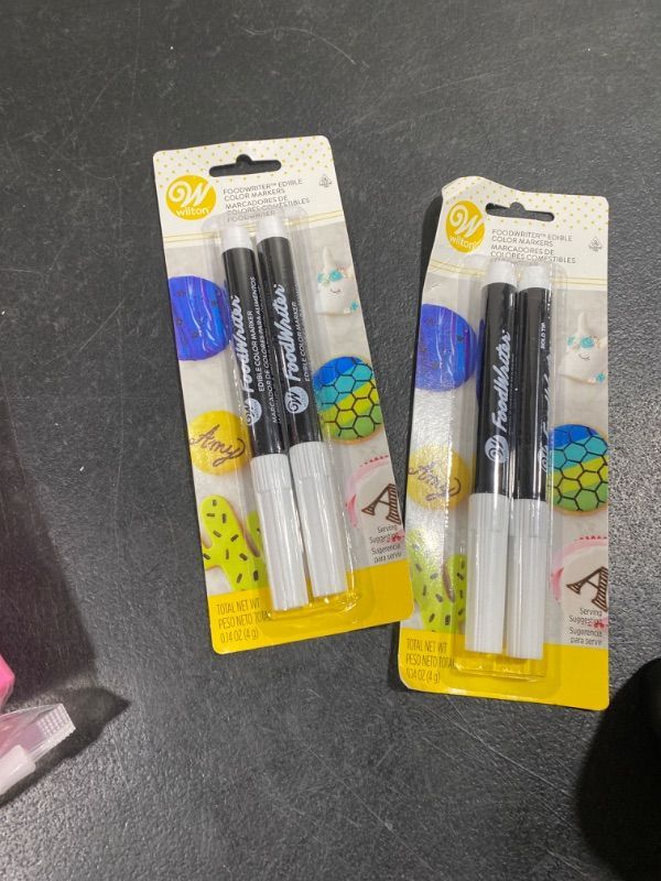Photo 1 of 2 PACK Wilton 609-1192 Black Food Writer Edible Ink Markers, 2 Count

