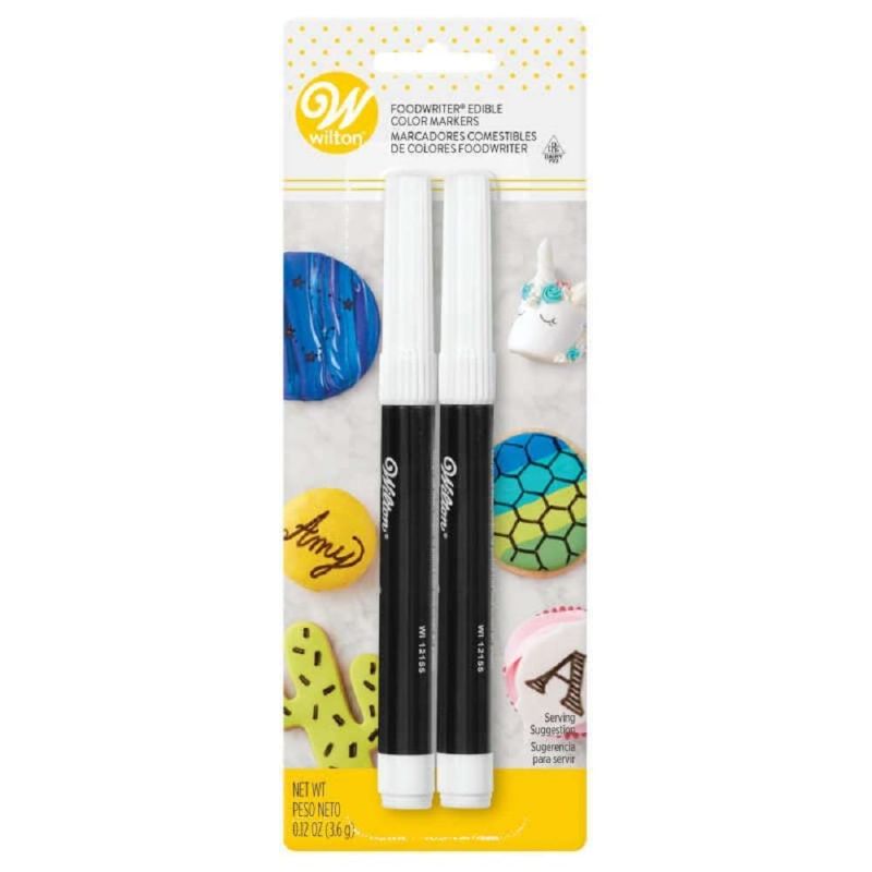 Photo 1 of 2 PACK Wilton 609-1192 Black Food Writer Edible Ink Markers, 2 Count
