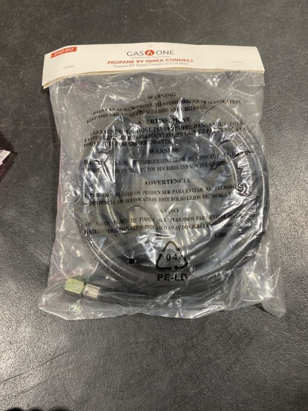 Photo 1 of Gasone 12 ft 3/8 Flare Propane Quick Connect Hose, RV Quick Connect Propane Hose, Propane Hose Extension - 1/4 inch Male Flow Plug for RV