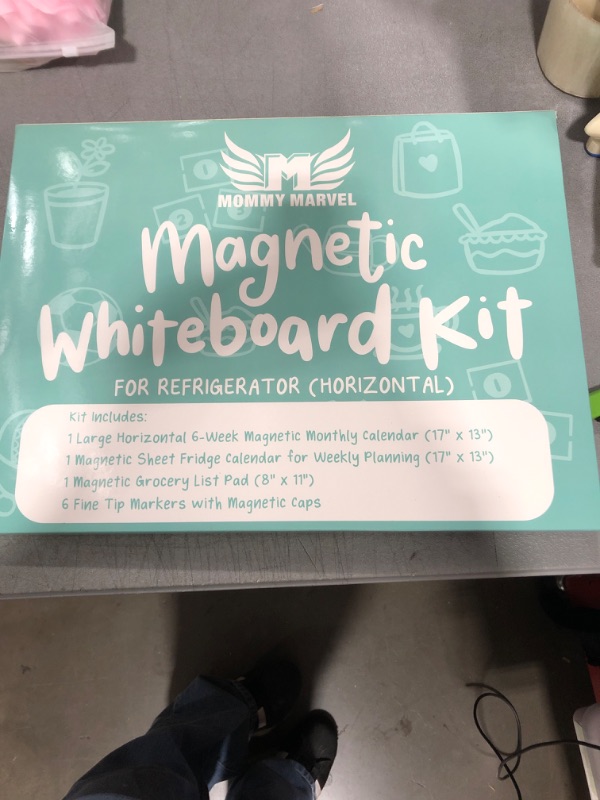 Photo 2 of Magnetic Calendar for Fridge Set of 3 17”x13” Fridge Calendar Dry Erase, Weekly Planner Magnetic Fridge to-do List Family Calendar | Includes 6 Dry Erase Pens by Mommy Marvel Horizontal