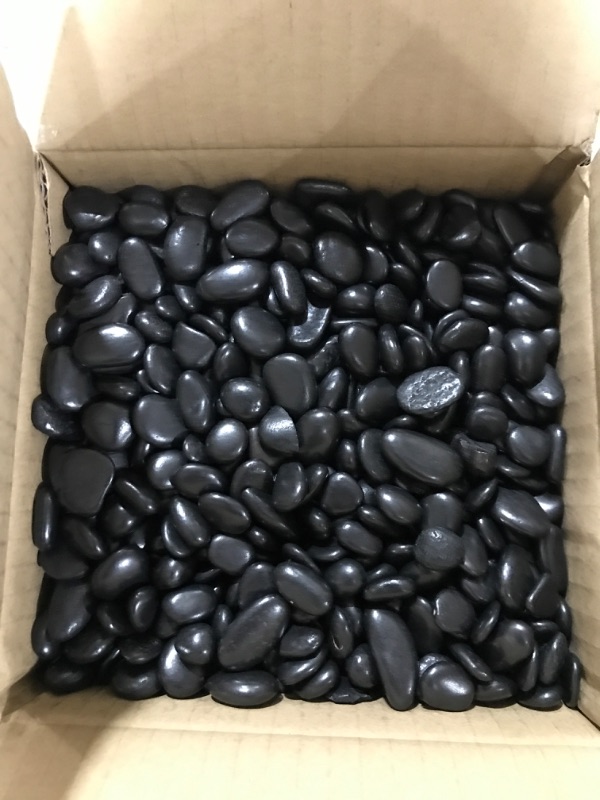 Photo 2 of 5 Pounds River Rocks for Plants,0.4" - 0.6" Black Stones for Garden Landscaping,Aquarium Rocks Black,Landscaping Rocks for Fish Tank,Black Pebbles for Plants, River Rocks for Vases, Garden, Aquarium 5 LBS 1