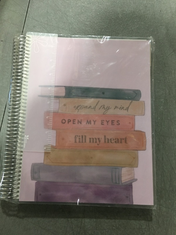 Photo 2 of 8.5" x 11" Platinum Coiled Teacher Lesson Planner (August 2023 - July 2024) - Books of Wisdom Classic Cover, Wildflowers Theme - 80 Lb. Thick Mohawk Paper, Includes Sticker Sheets by Erin Condren 8.5x11 Wildflowers Books of Wisdom