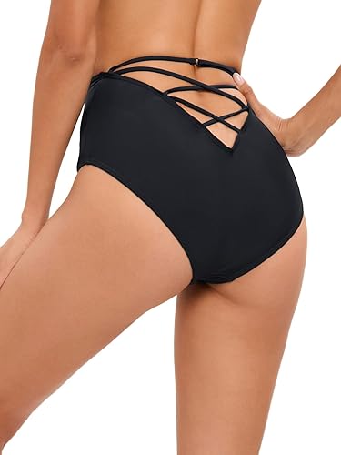 Photo 1 of Aderea Women's Swim Bottoms High Waisted Bikini Bottoms Full Coverage Bathing Suits Briefs Cheeky Swimsuit Shorts SMALL 