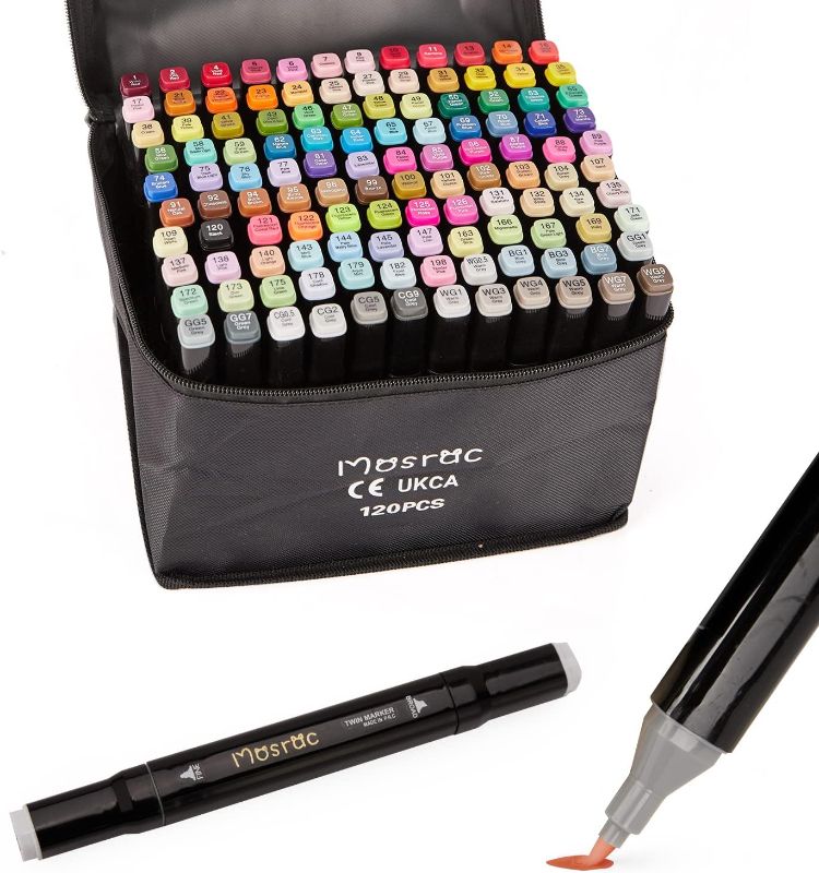 Photo 1 of Mosrac Alcohol Markers Set 168 Color Dual Brush Tip Art Paint Permanent Ink For Artists & Adult & Kids Coloring Alcohol-Based Highlighters Skin Color