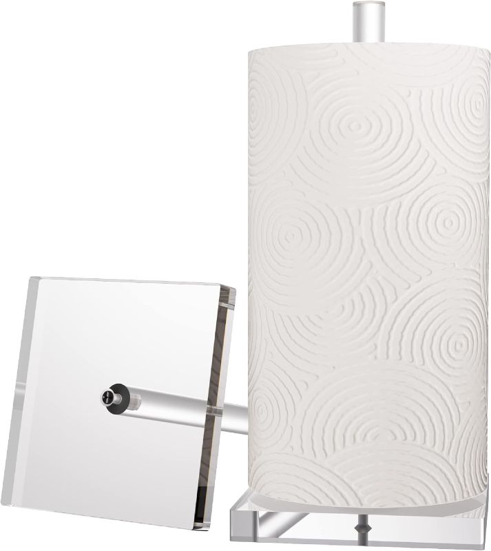 Photo 1 of  Countertop Towel Paper Holder, Transparent Roll Papertowel Dispenser Stand