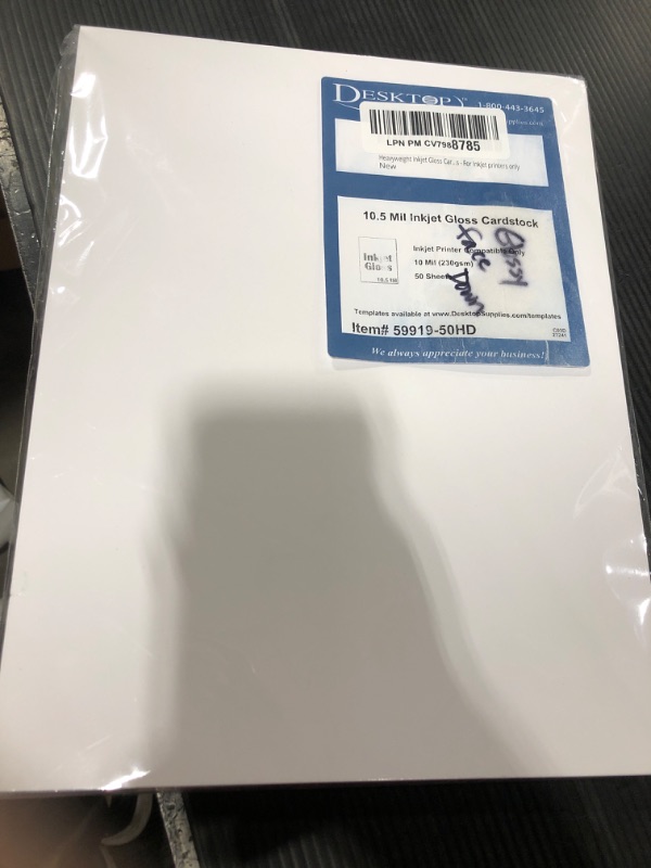 Photo 2 of Heavyweight Inkjet Gloss Cardstock (Single Sided Gloss) - 50 Sheets - For Inkjet printers only