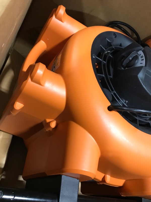 Photo 4 of 1625 CFM 3-Speed Portable Blower Fan Air Mover with Collapsible Handle and Rear Wheels for Water Damage Restoration
