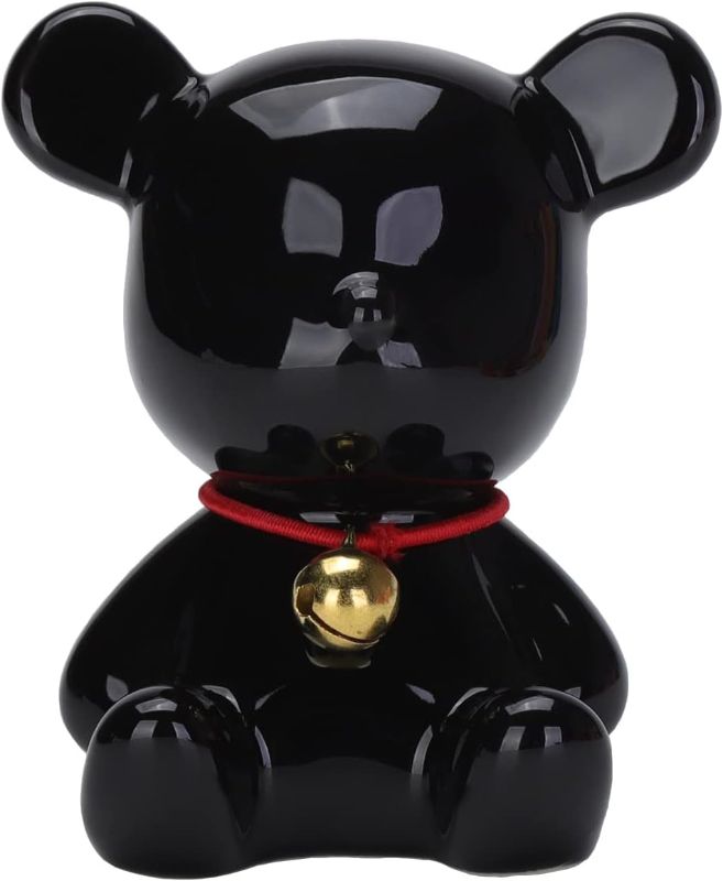 Photo 1 of 2 PACK FREEJY Cute Mini Bear Statue - Ceramic Gloomy Bear for Home Decorations and Little Bear Gifts (Black)