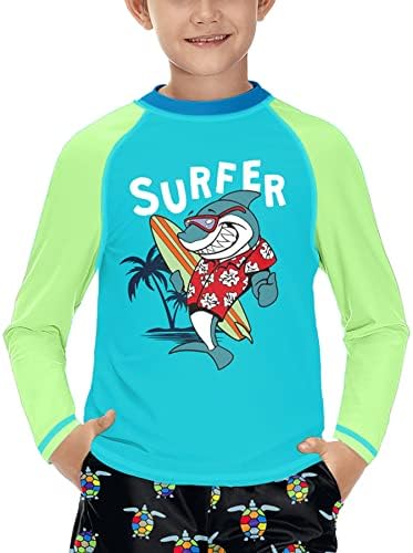 Photo 1 of BesserBay Boys UPF 50+ Long Sleeve Rashguard Shirt UV Protection Swim Top 3-14 Years